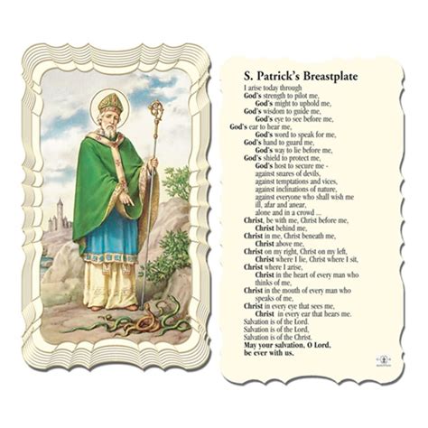 Prayer Card St Patrick Breastplate - St. Paul's Catholic Books & Gifts