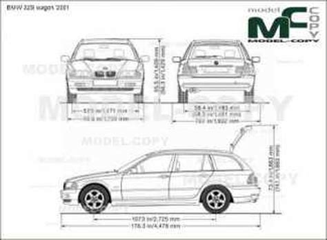 BMW 325i wagon '2001 - 2D drawing (blueprints) - 64763 - Model COPY ...