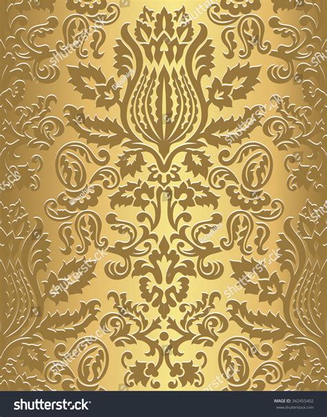 Gold Damask Wallpaper Pattern Seamless Pattern Stock Vector (Royalty ...