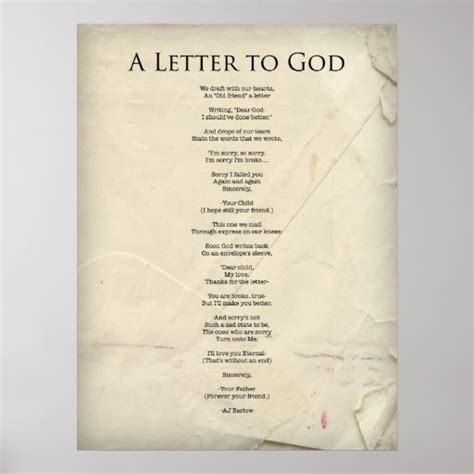 "A Letter to God" Religious Poem Poster-Large | Zazzle