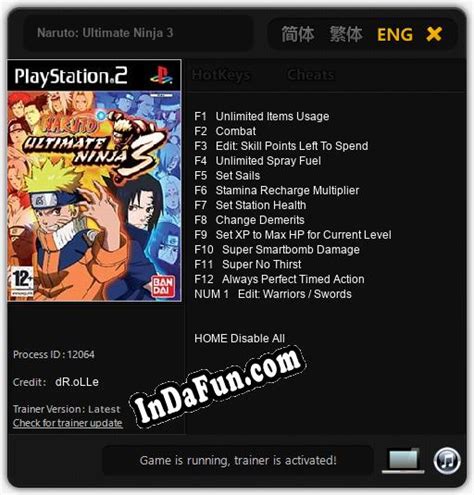 Naruto: Ultimate Ninja 3: Cheats, Trainer +13 [dR.oLLe] » Free Download ...