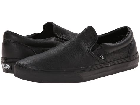 Vans Classic Slip-on™ in Black ((Premium Leather) Black/Mono) | Lyst