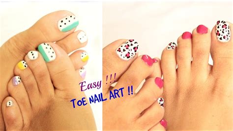 2 Easy and quick Toe Nail Art designs tutorial - YouTube