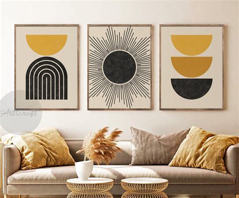 Mid Century Modern Art Print Set Of Abstract Geometric Sweden ...