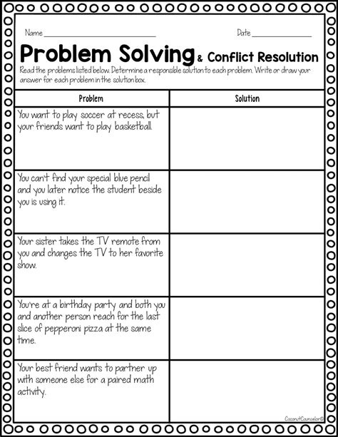 Conflict Resolution Worksheets - Classful