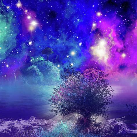 Galaxy Landscape 2 Digital Art by Bekim M