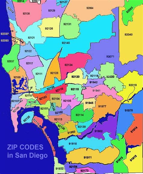 Printable San Diego Zip Code Map - Printable Word Searches