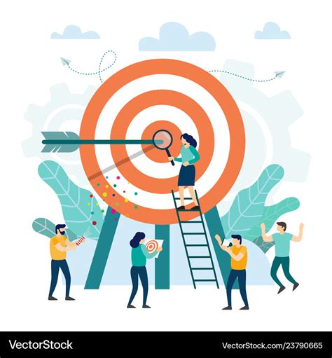 Goal achievement target with an arrow hit Vector Image