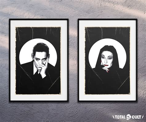 Addams Family Portraits both // Gomez & Morticia // Horror - Etsy