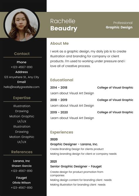 Simple Graphic Designer Resume