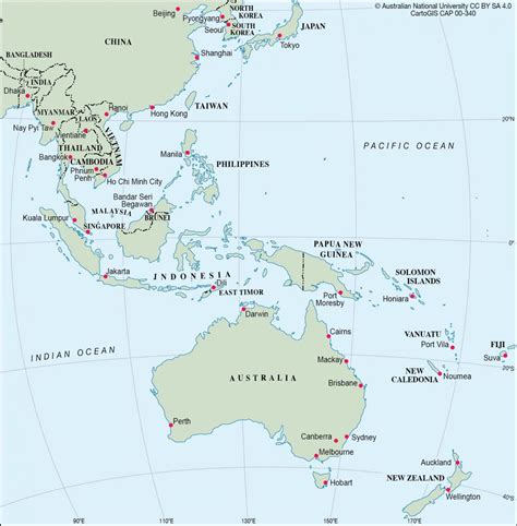 New Zealand on world map: surrounding countries and location on Oceania map