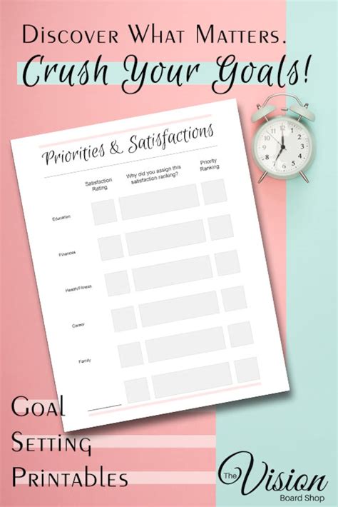 Priorities Worksheet Goal Setting Self Help Printables Priorities ...