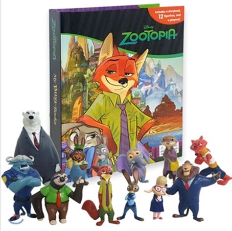 2016 Disney Zootopia My Busy Board Book 12 Toy Figure Play Mat ...