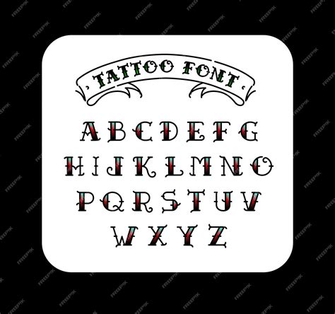 Premium Vector | Font in the style of the old school tattoo