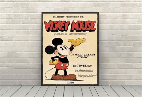 1930 Mickey Mouse Poster Vintage Disney Movie Poster Disney Character ...