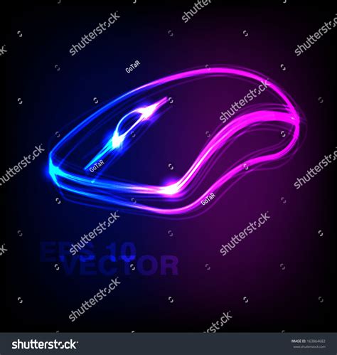 Stylish Neon Computer Mouse Vector Stock Vector (Royalty Free ...