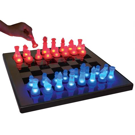 LumiSource Glowing Chess Set Blue and Red SUP-LEDCHES-BR