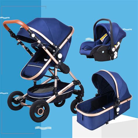 Babyfond Stroller High Landscape Baby Stroller 3 in 1 With Car Seat ...