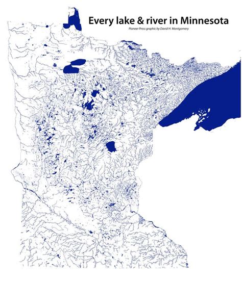 Every lake and river in Minnesota. More minimal... - Maps on the Web