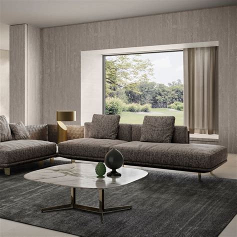 Campus sectional sofa - dove melange fabric - Natuzzi Italia ...