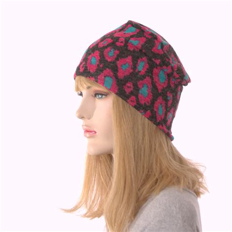 Night Cap Pink and Turquoise Flowers Lightweight Sleep Cap Womens ...