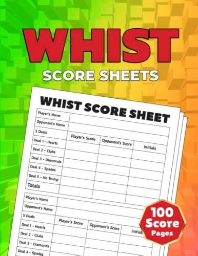 Whist Score Sheets: 100 Whist Game Sheets, Whist Replacement Pads ...