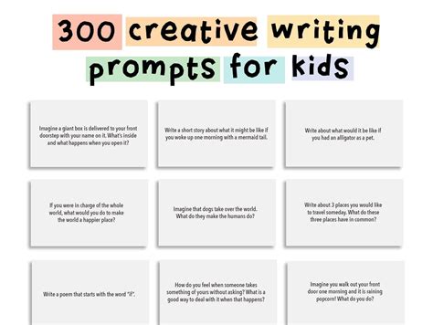 300 Creative Writing Prompts for Kids - Etsy