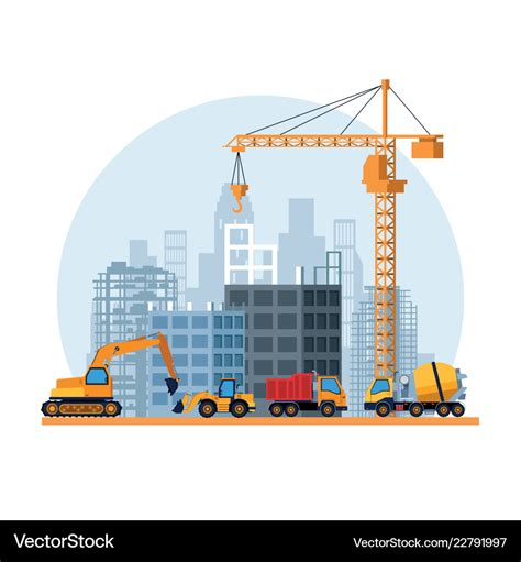 Construction site cartoon Royalty Free Vector Image