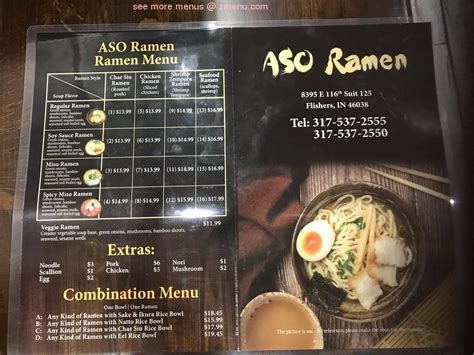 Online Menu of Aso Ramen Restaurant, Fishers, Indiana, 46038 - Zmenu