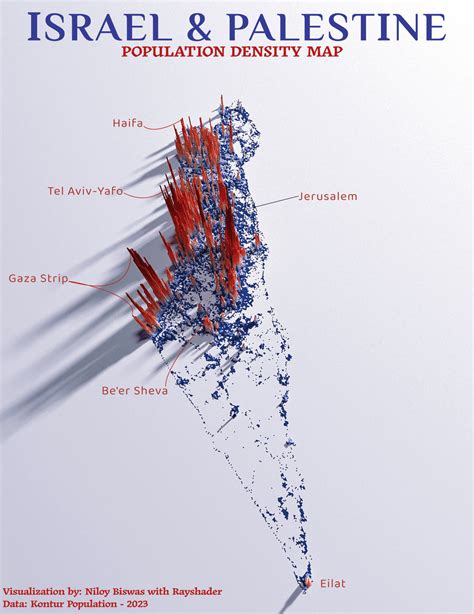 [OC] A 3D Population Density Map of Israel and Palestine : r ...