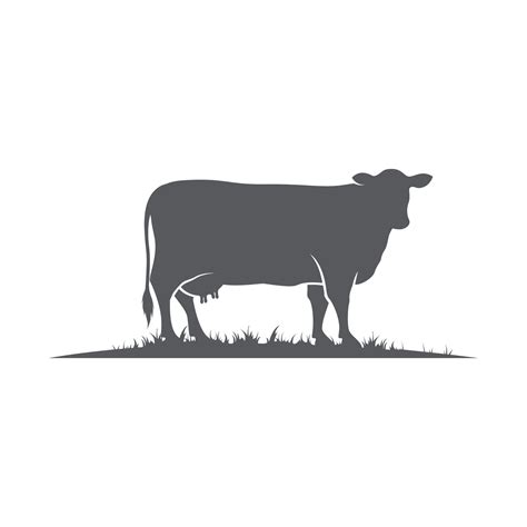 Cow or cattle Silhouette icon. Vector silhouette of cow. Farm logo ...