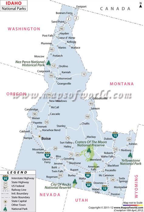 Idaho National Parks Map | Idaho State Parks Map | National parks map ...