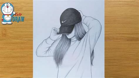 Hidden face drawing || How to draw a girl with cap || Pencil sketch ...