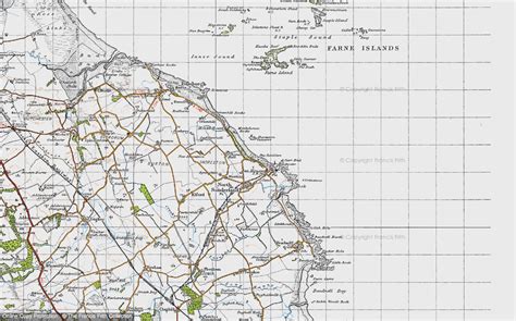 Historic Ordnance Survey Map of Seahouses, 1947