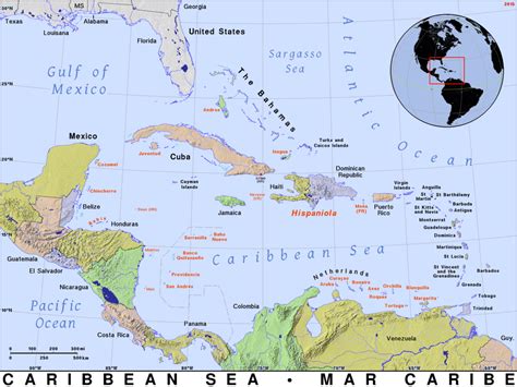 Printable Caribbean Map