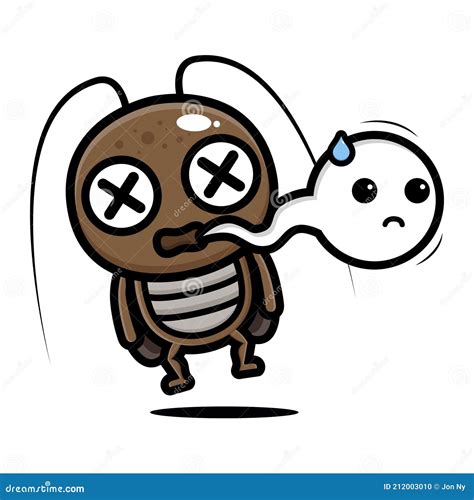 Dead Cockroach Animal Cartoon Character with Out White Spirit Stock ...