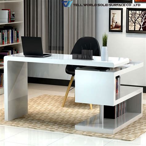 Modern White High Gloss Managing Laptop Office Computer Desk - China ...