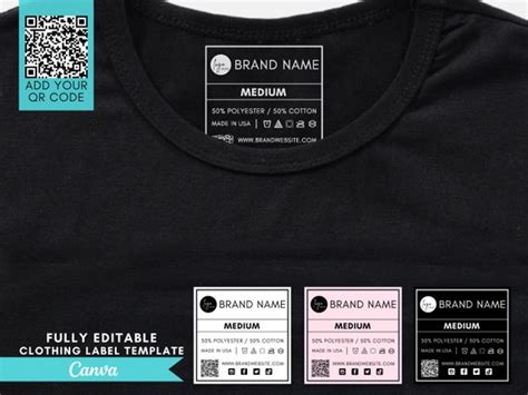 Printable Clothing Labels Clothing Size Labels Custom - Etsy