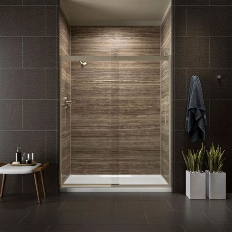 KOHLER Levity 59 in. x 74 in. Semi-Frameless Sliding Shower Door in ...