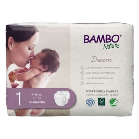 Bambo Nature Premium Disposable Baby Diapers Size 1 - 4 to 9 lbs, 36 ct ...