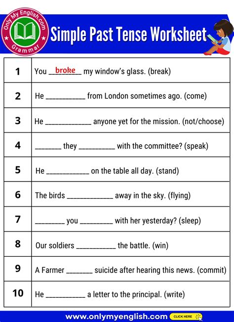 Simple Past Tense Worksheet Grade 3 - Templates Printable Free