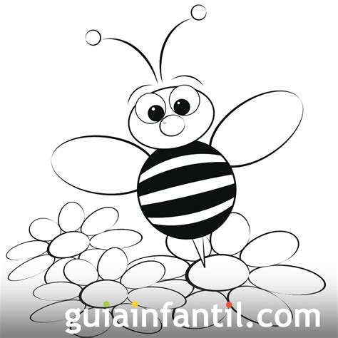 Dibujo de una abeja en primavera para colorear