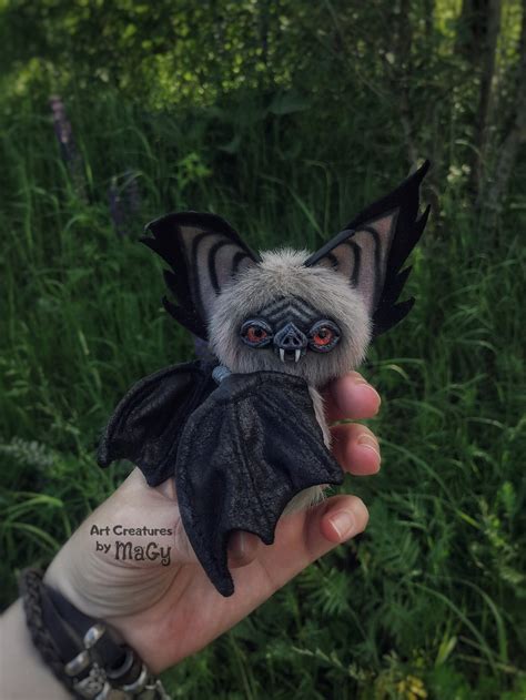 Cute Baby Vampire Bat Gray Artist Toy Halloween Jointed Gothic | Etsy