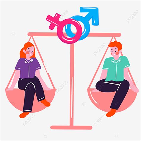 Gender Equality Clipart PNG Images, Cartoon Hand Drawn Libra Gender ...