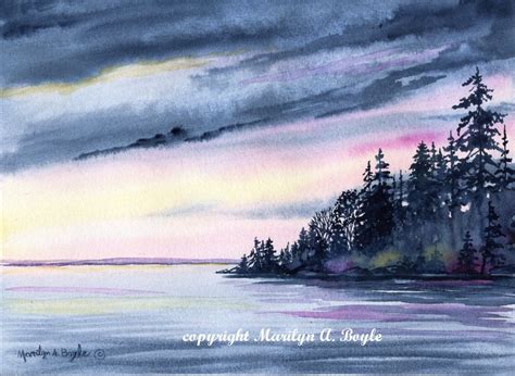 Watercolor Lake Scenes at GetDrawings | Free download