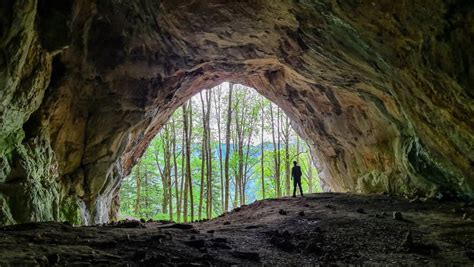 Mixinitz - a Man Standing in the Dragon Cave(Drachenhoehle) in Styria ...