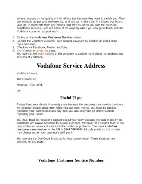 Vodafone customer service