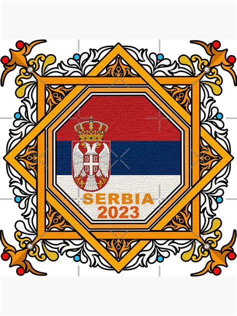 "Serbia flag 2023 | Traditional Tile art, Proud to Be Serbian" Magnet ...