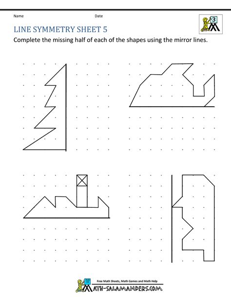 Lines Of Symmetry Worksheet - Lines Of Symmetry 2 3rd Grade 4th Grade ...