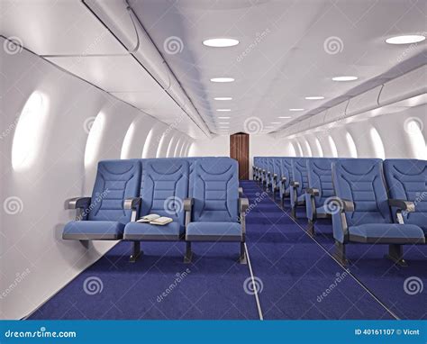 Airplane Interior Cross-section. Business Class Cabin Stock ...